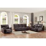 Pecos Power Reclining Sofa Set - Leather Gel Match - Dark Brown